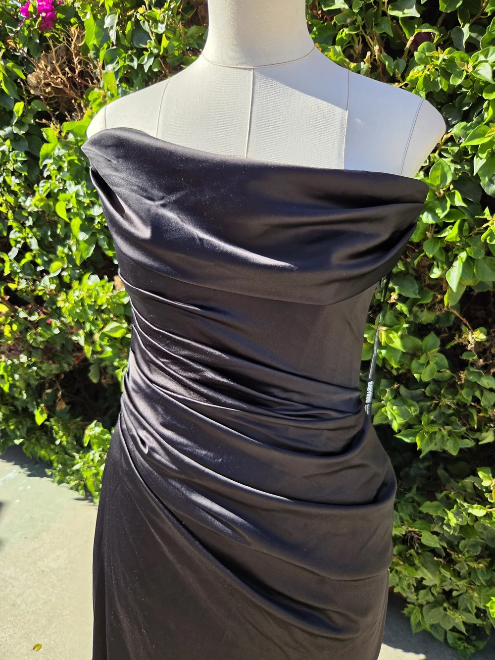 Baby Boo Vessa Maxi Dress Women's Medium 6 Black Satin Strapless Corset NWT